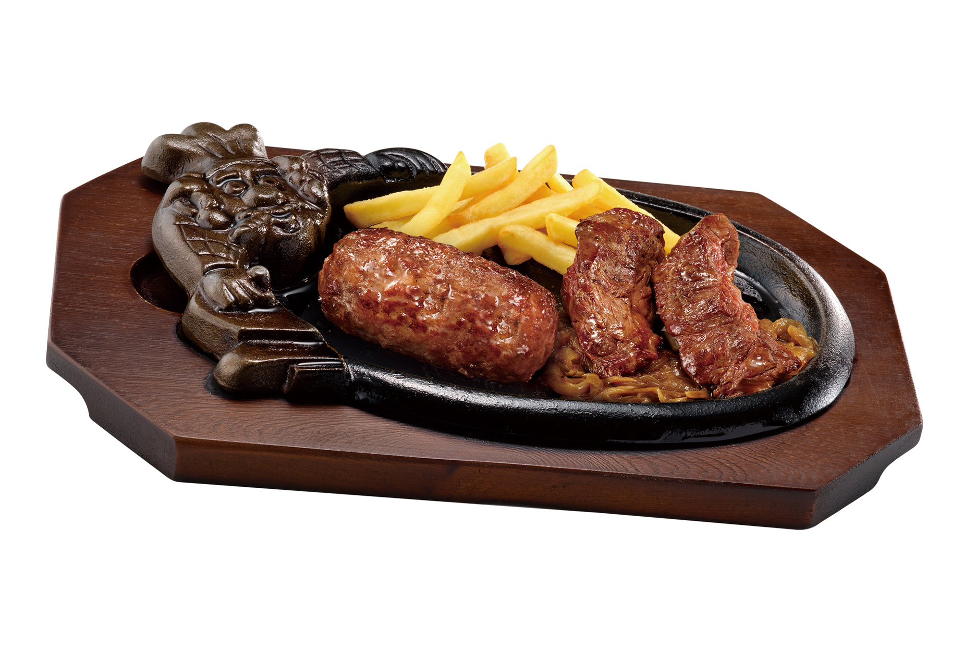 ブロンコおじさんのこだわり炭焼きがんこハンバーグ＆炭焼き US産 黒毛アンガスビーフカットステーキ