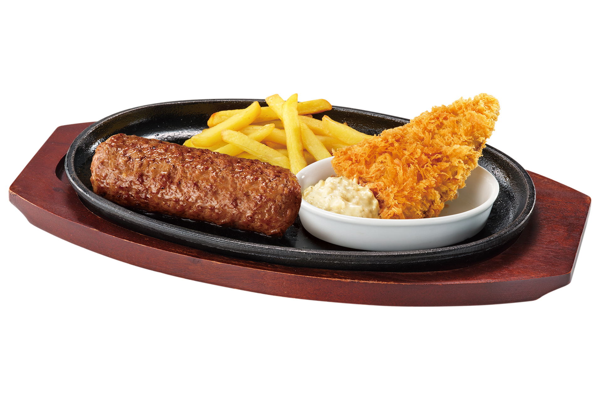 ブロンコおじさんのこだわり炭焼きがんこハンバーグ＆肉厚とろあじフライ