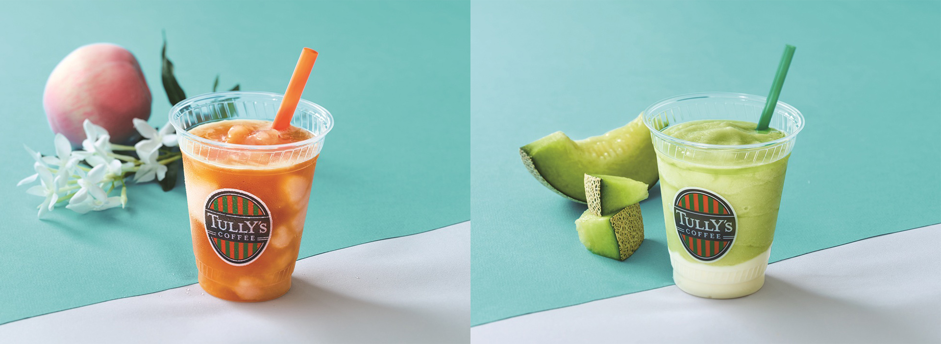 タリーズ「&TEA ジャスミン香るピーチフローズンティー」と「メロンヨーグルトスワークル」