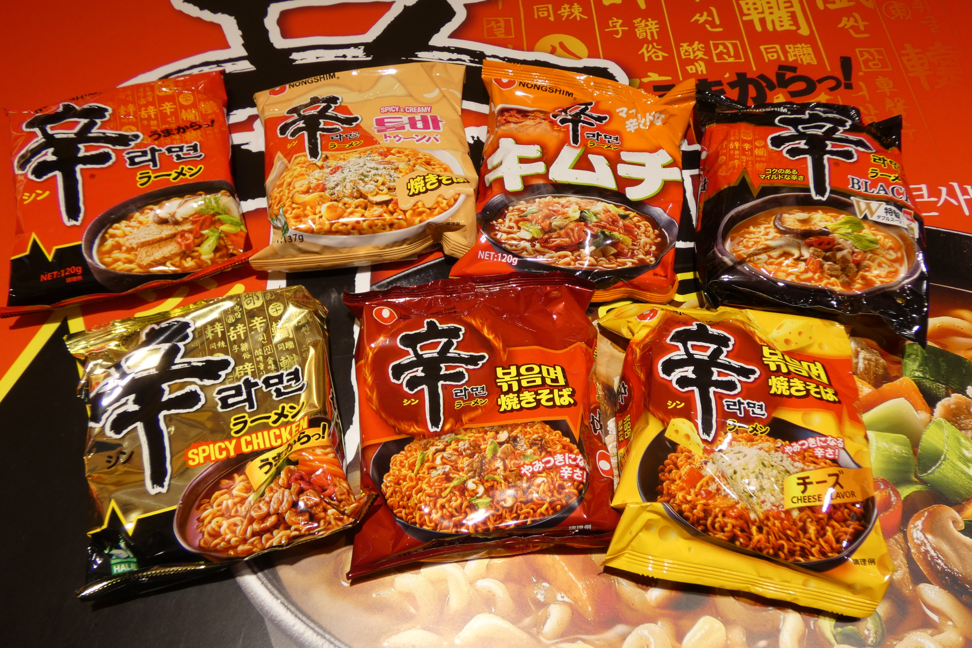 日本で販売されている辛ラーメンの袋麺