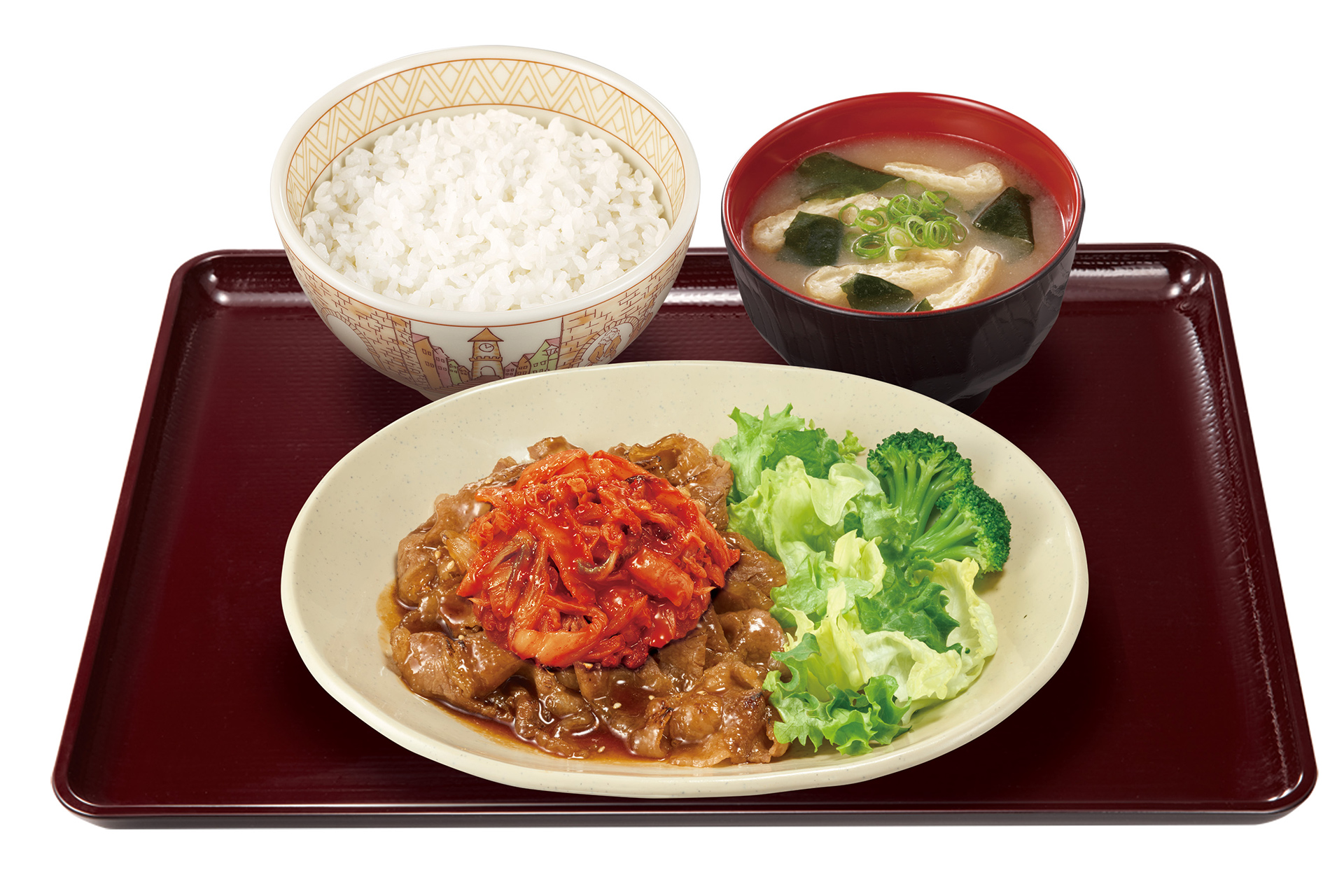 「キムチ牛カルビ焼肉定食」