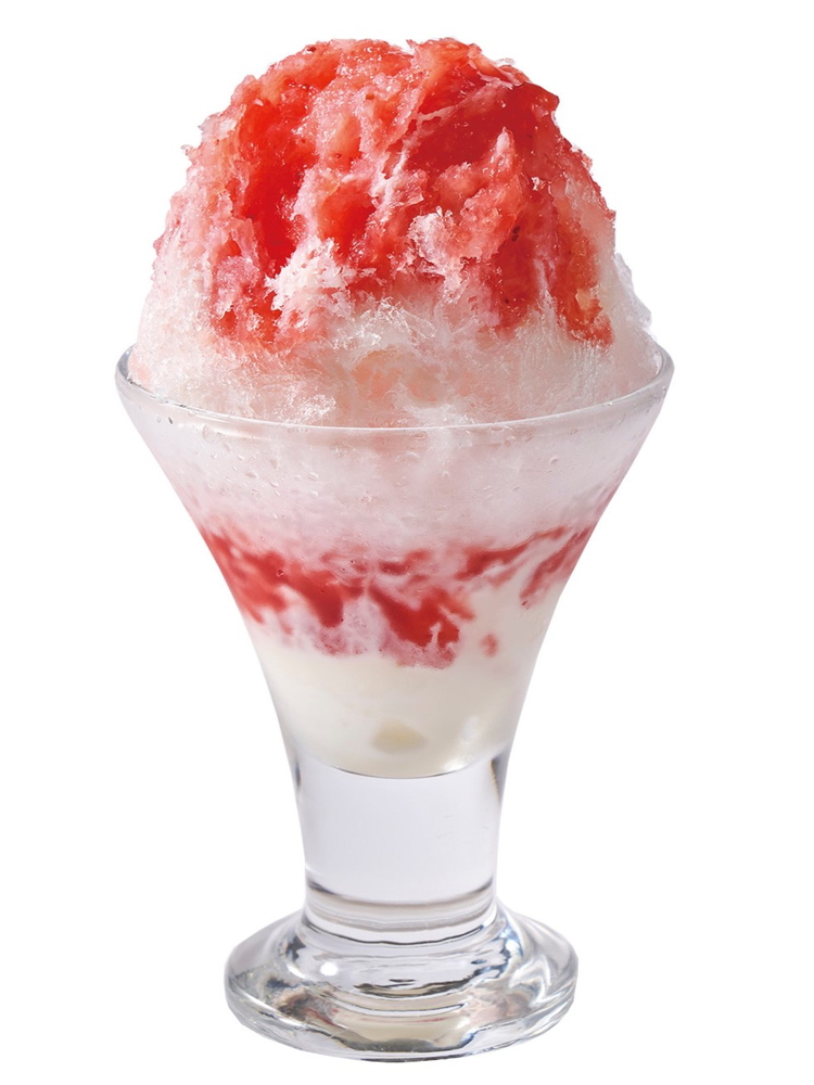 ちいさないちごと練乳のかき氷ソフト（439円）