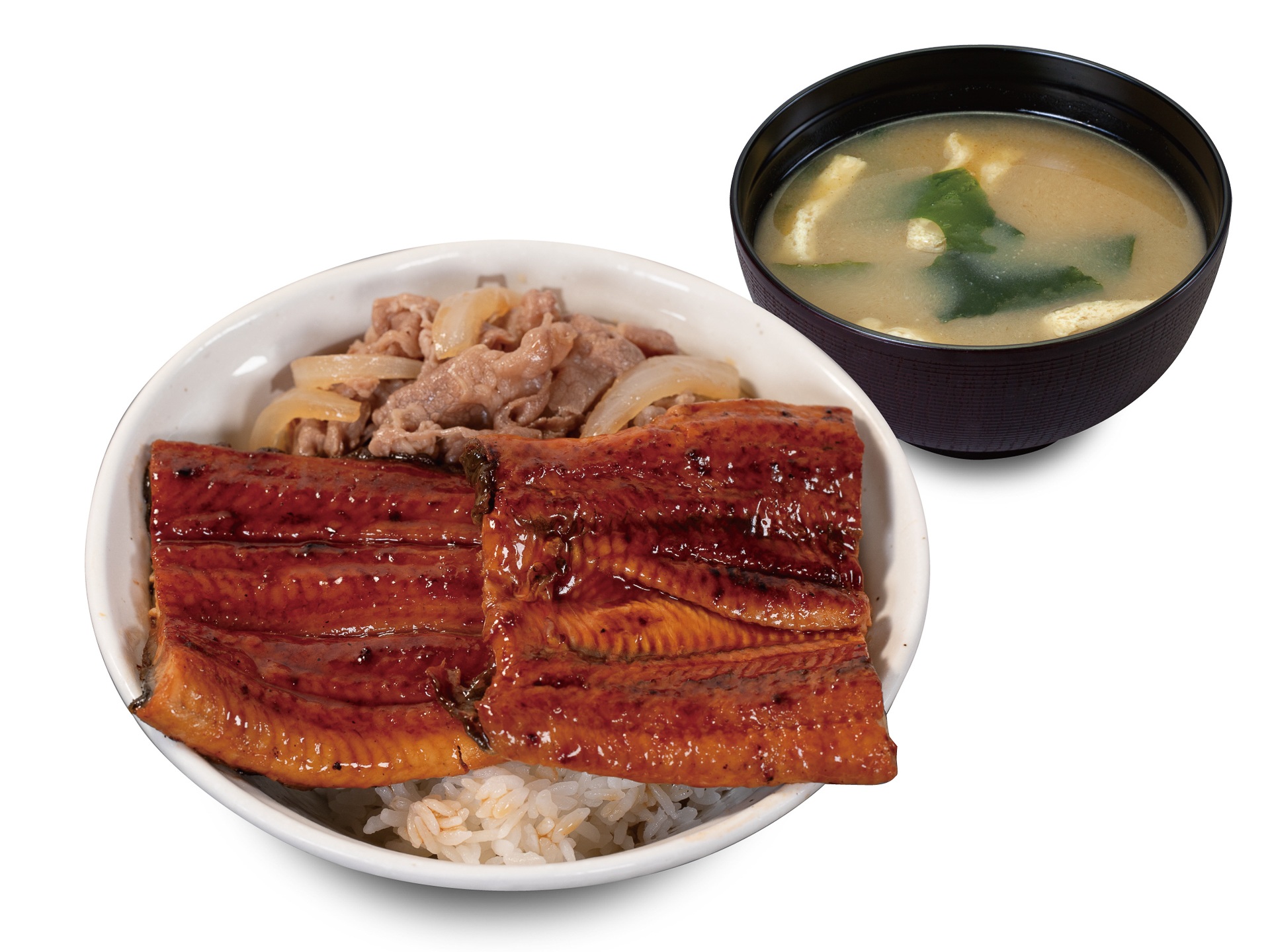 「うなぎコンボ牛めし」（1230円/ダブル 1930円/トリプル 2630円）