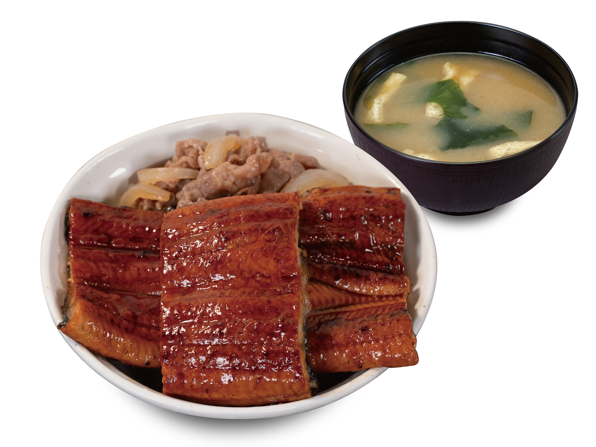 「うなぎコンボ牛めし」（1230円/ダブル 1930円/トリプル 2630円）