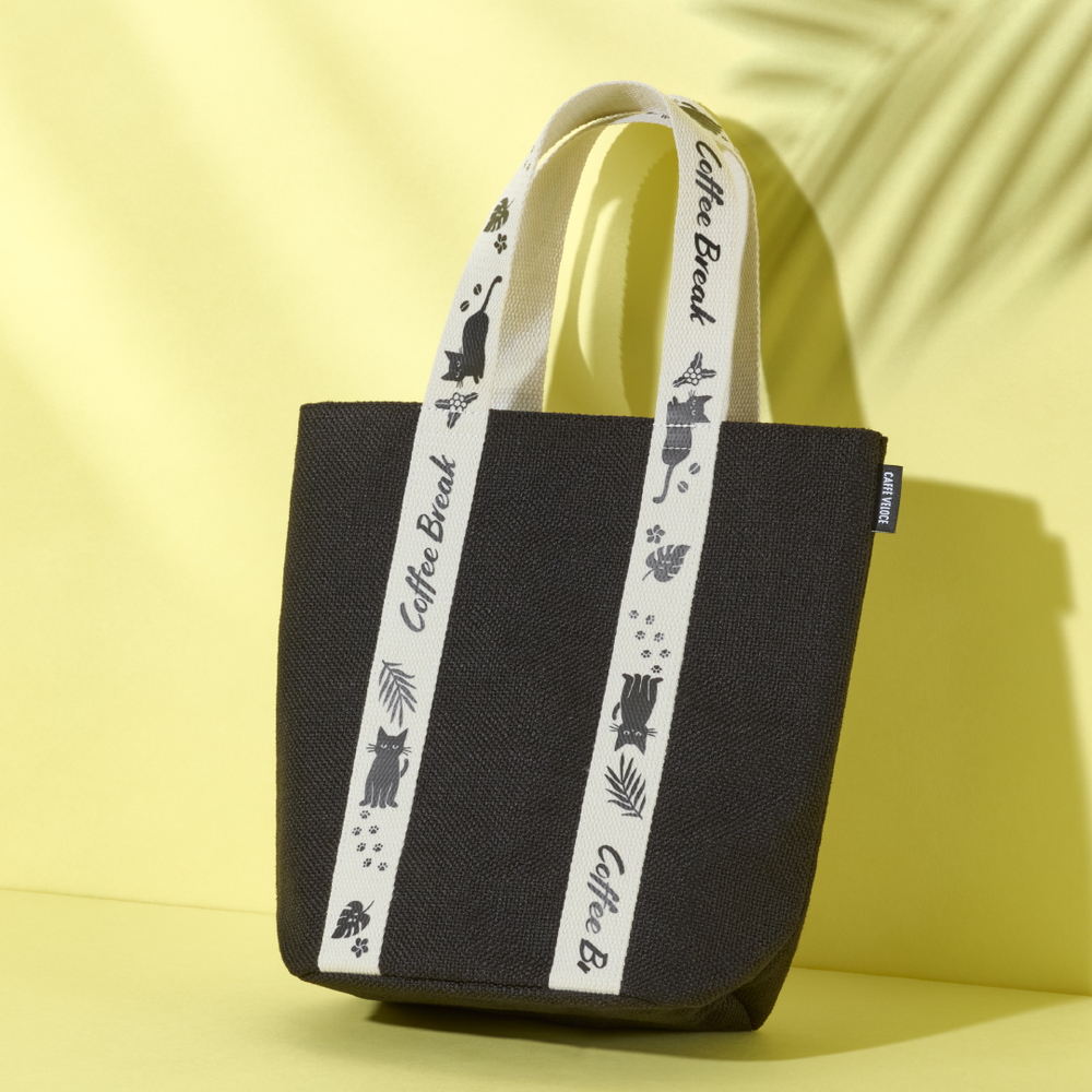 黒ねこリネン風バッグ