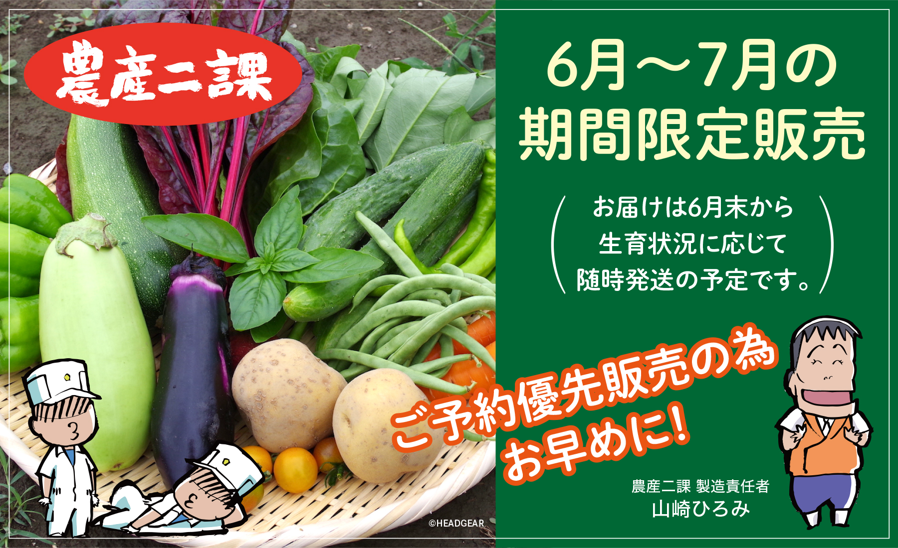 6月～7月の期間限定で、6月末から順次発送の予定