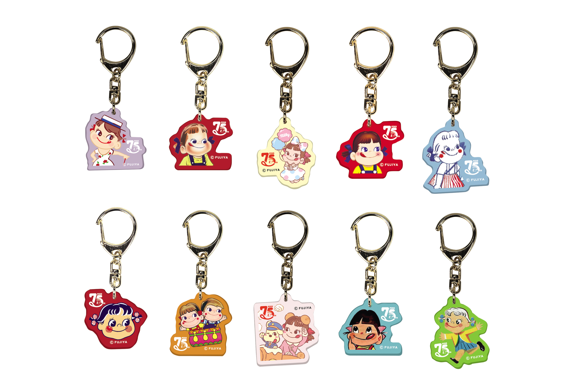 アクリルチャーム（ペコちゃん75thデザイン）