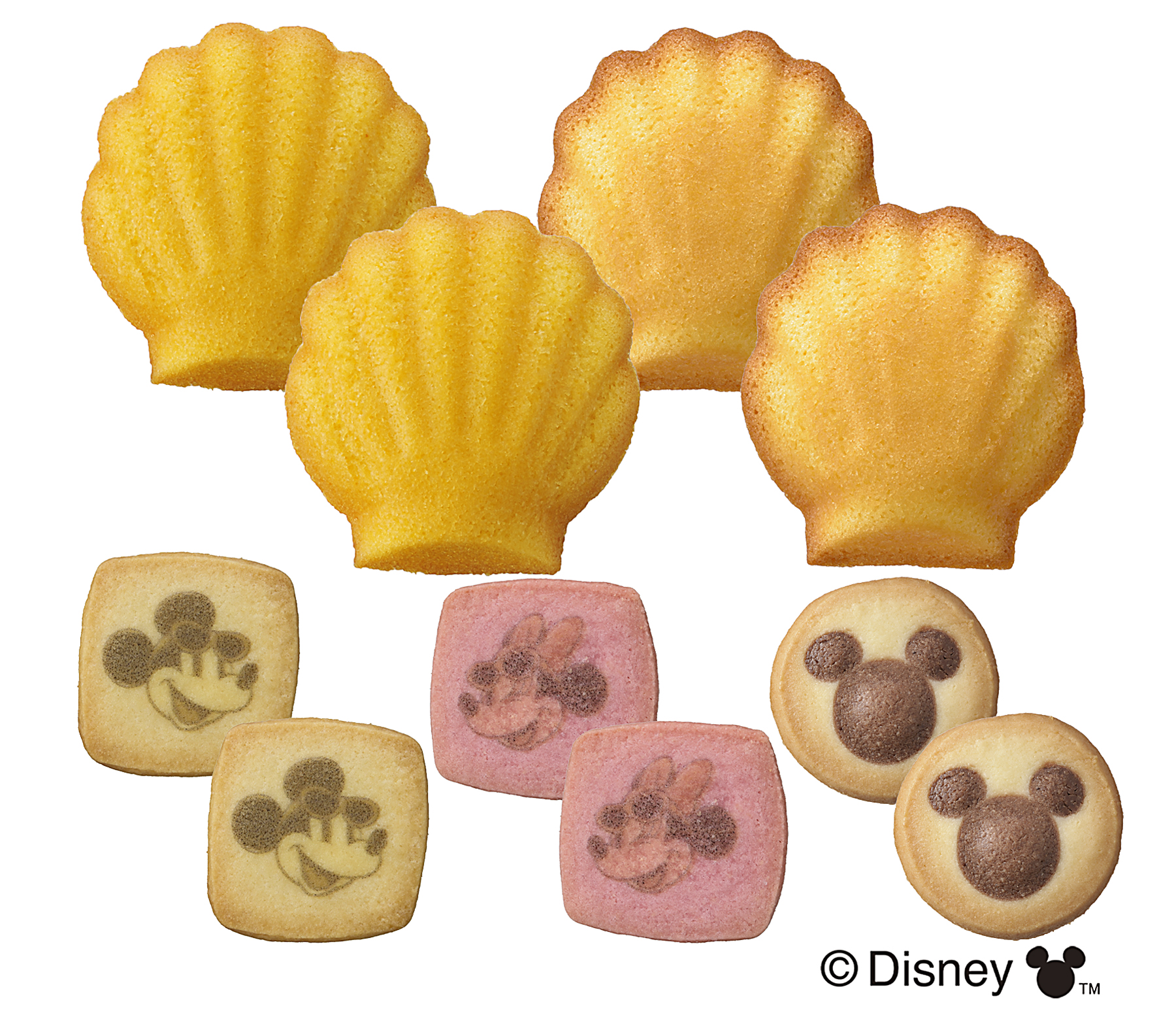 「＜ミッキー＆フレンズ＞サマーポーチ（10個入）」にはバターとマンゴー味のマドレーヌ、クッキー3種が入っている