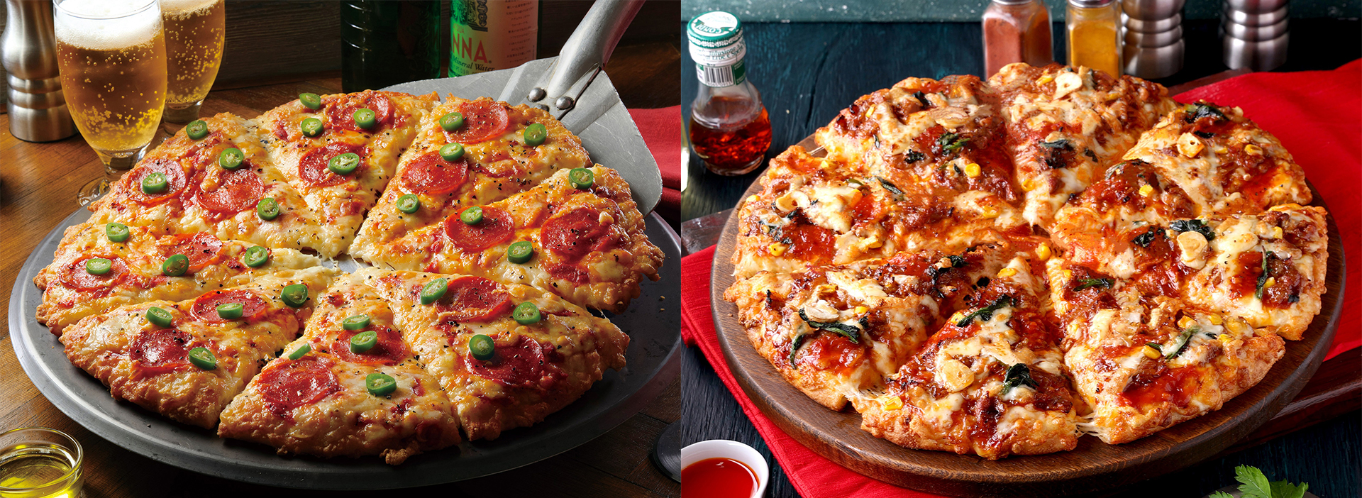 ピザーラ「ピザーラ セラーノペッパー」と「スパイシープルコギ」