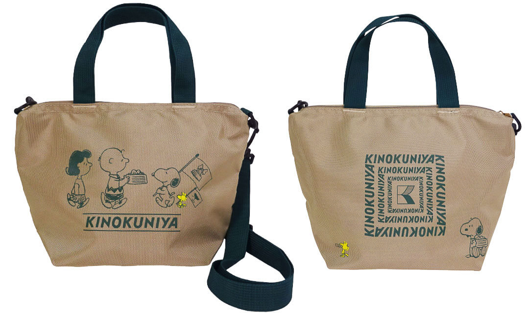 PEANUTS×紀ノ国屋コラボ ショルダー付きミニバッグ ベージュ