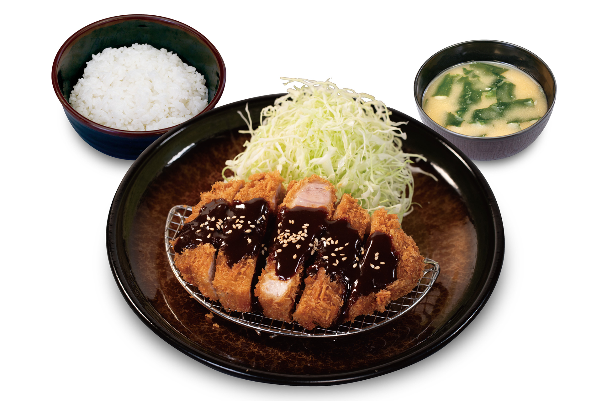 “大麦豚”厚切り味噌ロースかつ定食（1130円）