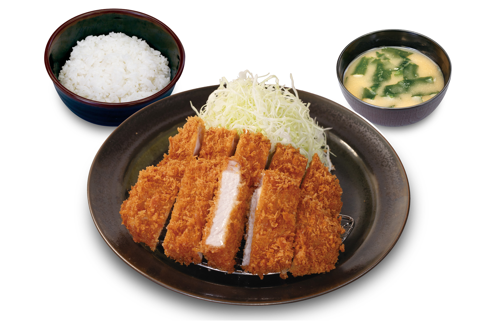 “大麦豚”厚切りロースかつ＆いつものロースかつ食べ比べ定食（1390円）