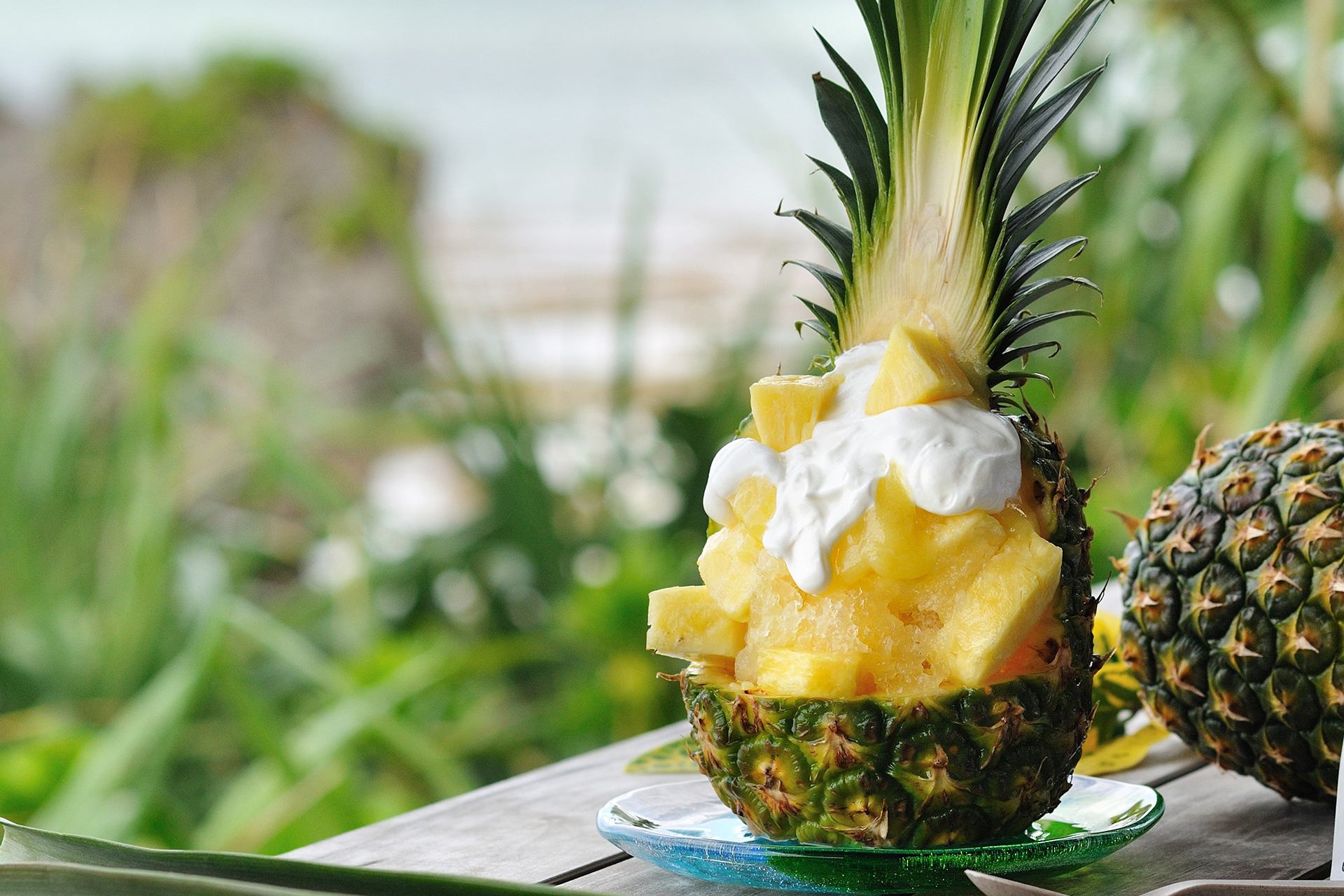 「まるごとパインのかき氷」（4800円）。2～4人分で、予約可