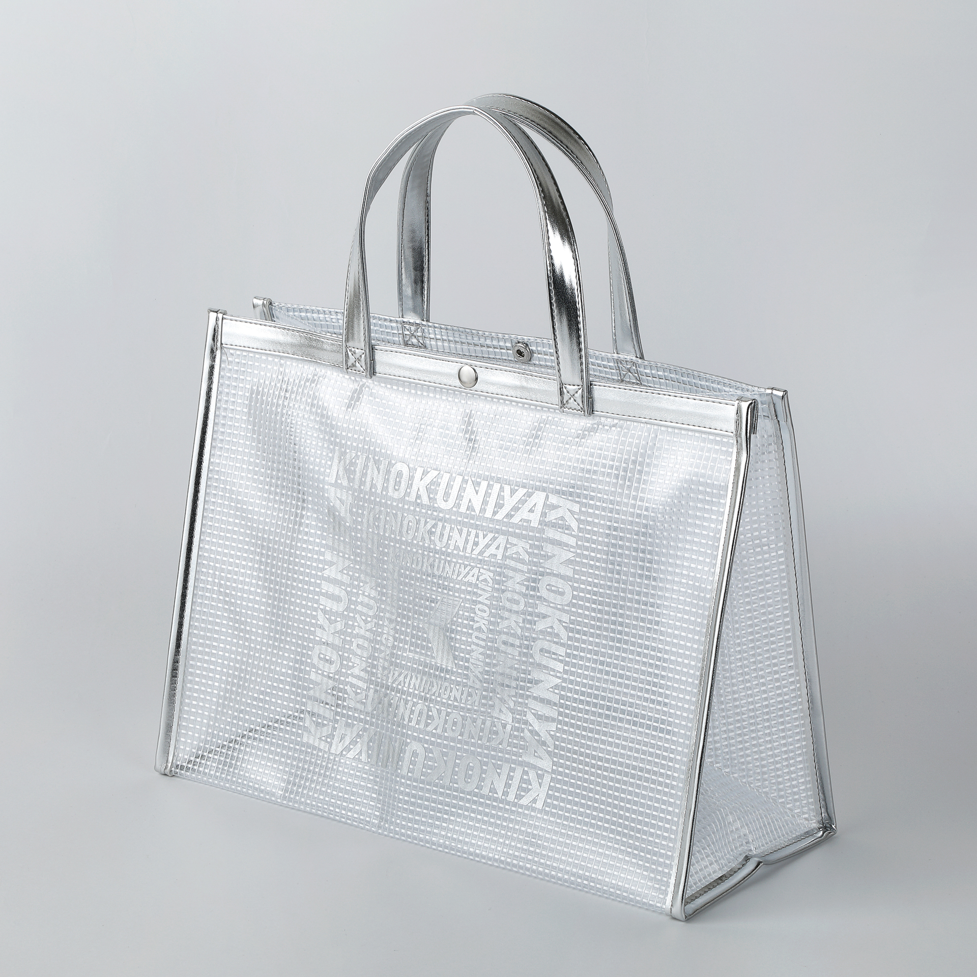紀ノ国屋 クリアミディアムバッグ（シルバー）