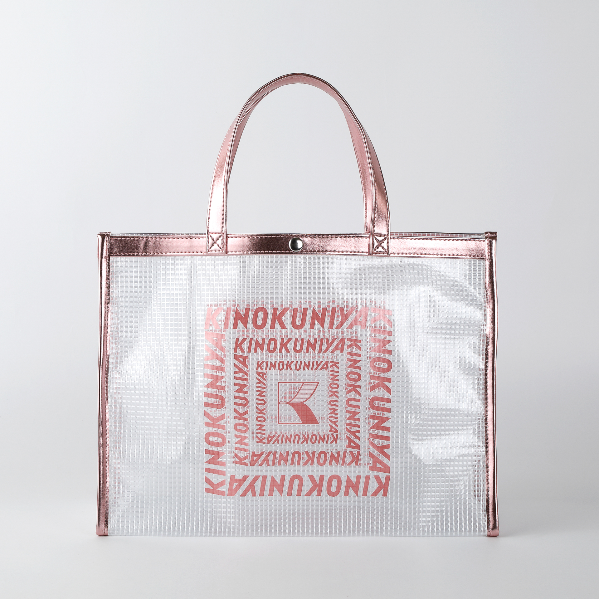 紀ノ国屋 クリアミディアムバッグ（ローズピンク）