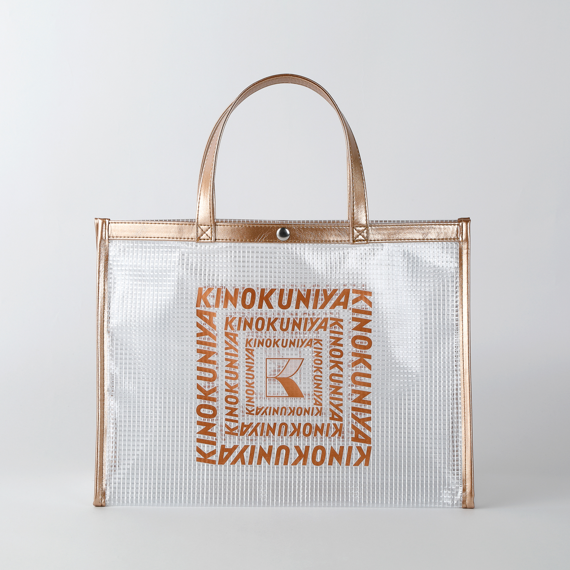 紀ノ国屋 クリアミディアムバッグ（ゴールド）