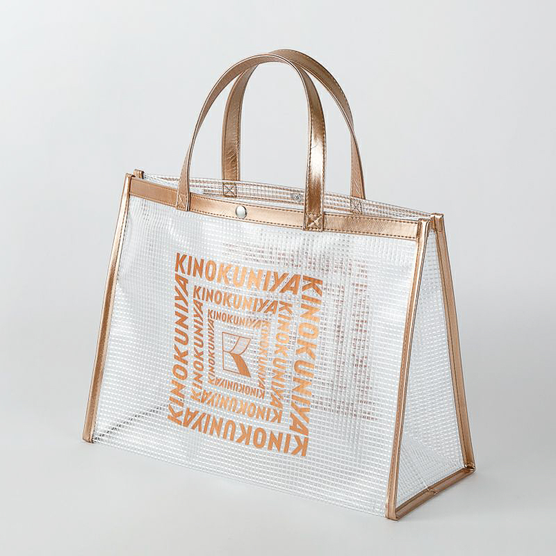 紀ノ国屋 クリアミディアムバッグ（ゴールド）