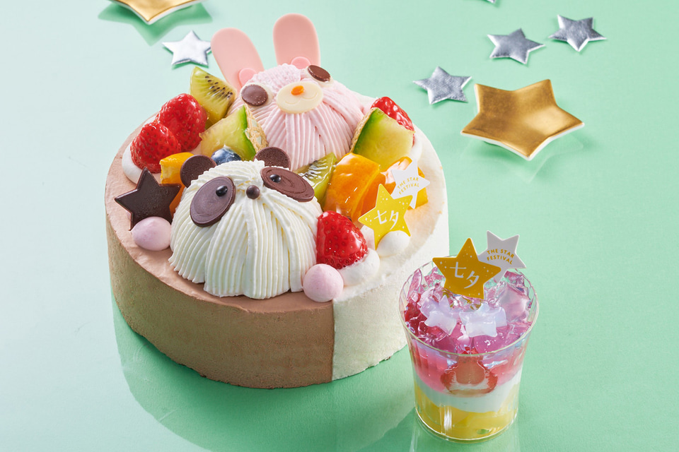 結婚祝い シャトレーゼ、うさぎちゃん・パンダちゃんがかわいい「七夕 絵画