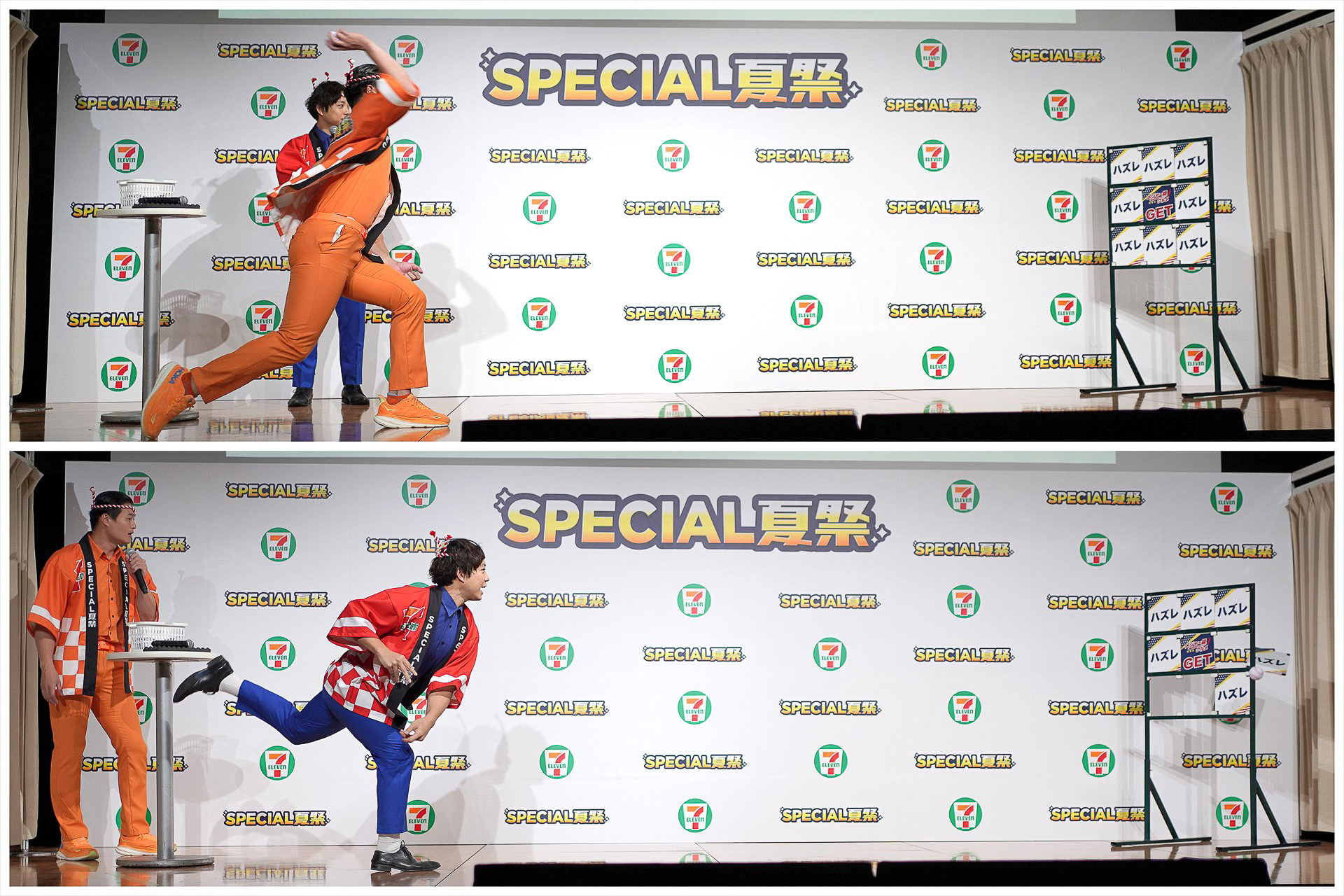 ストラックアウトに挑戦する2人