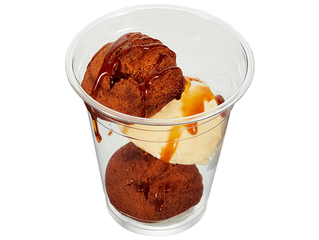 「沖縄スイーツ！黒糖サーターアンダギー＆バニラカップ」（560円～）