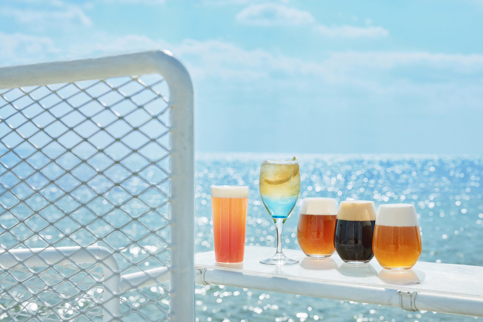 2種のモクテルと3種のクラフトビール