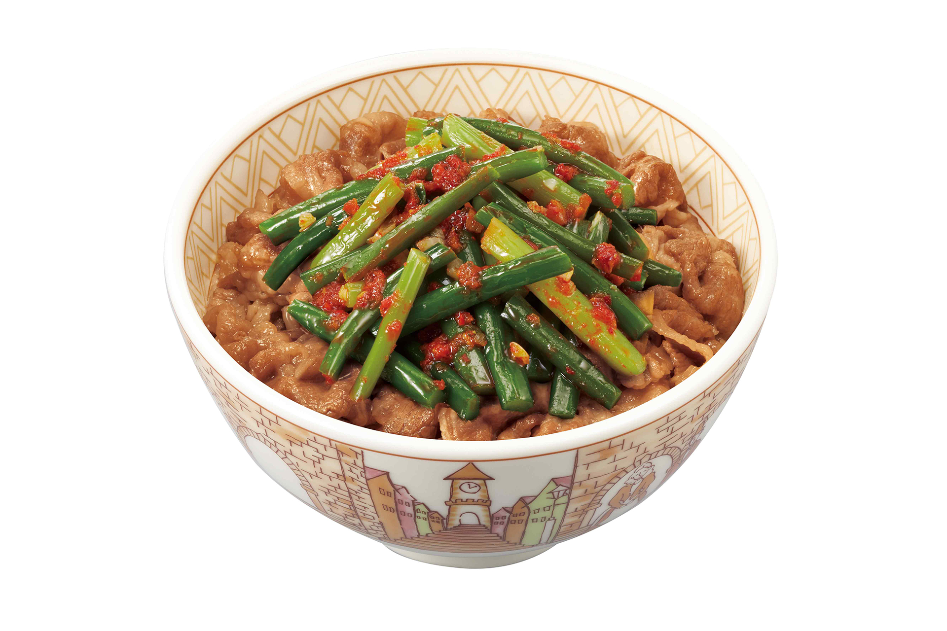 ニンニクの芽牛丼