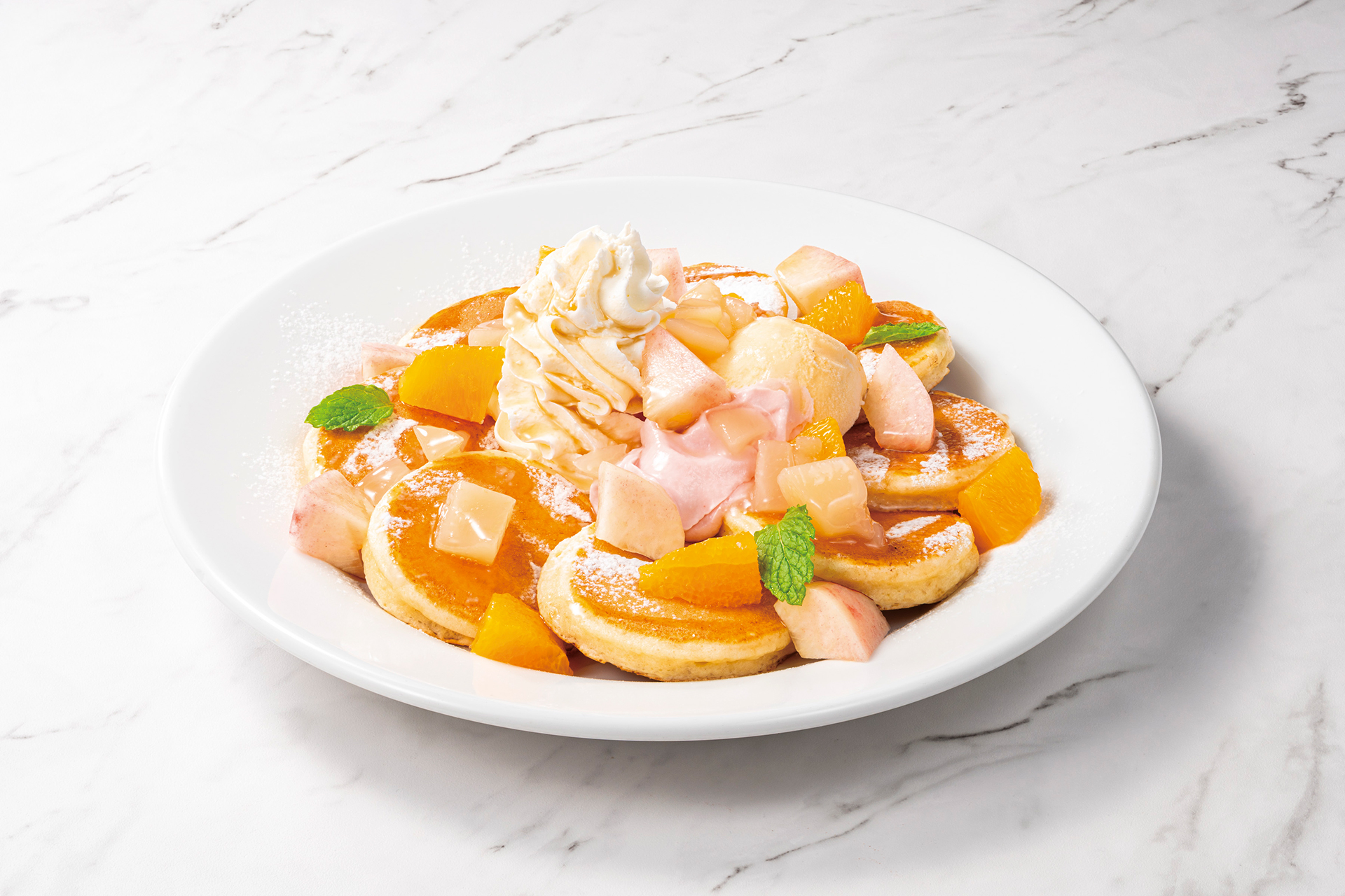 ガーデンパンケーキ～桃（1738円）