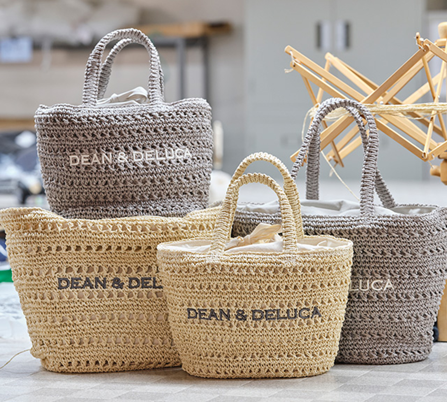 DEAN & DELUCA×BEAMS COUTURE「クロッシェバスケットバッグ」