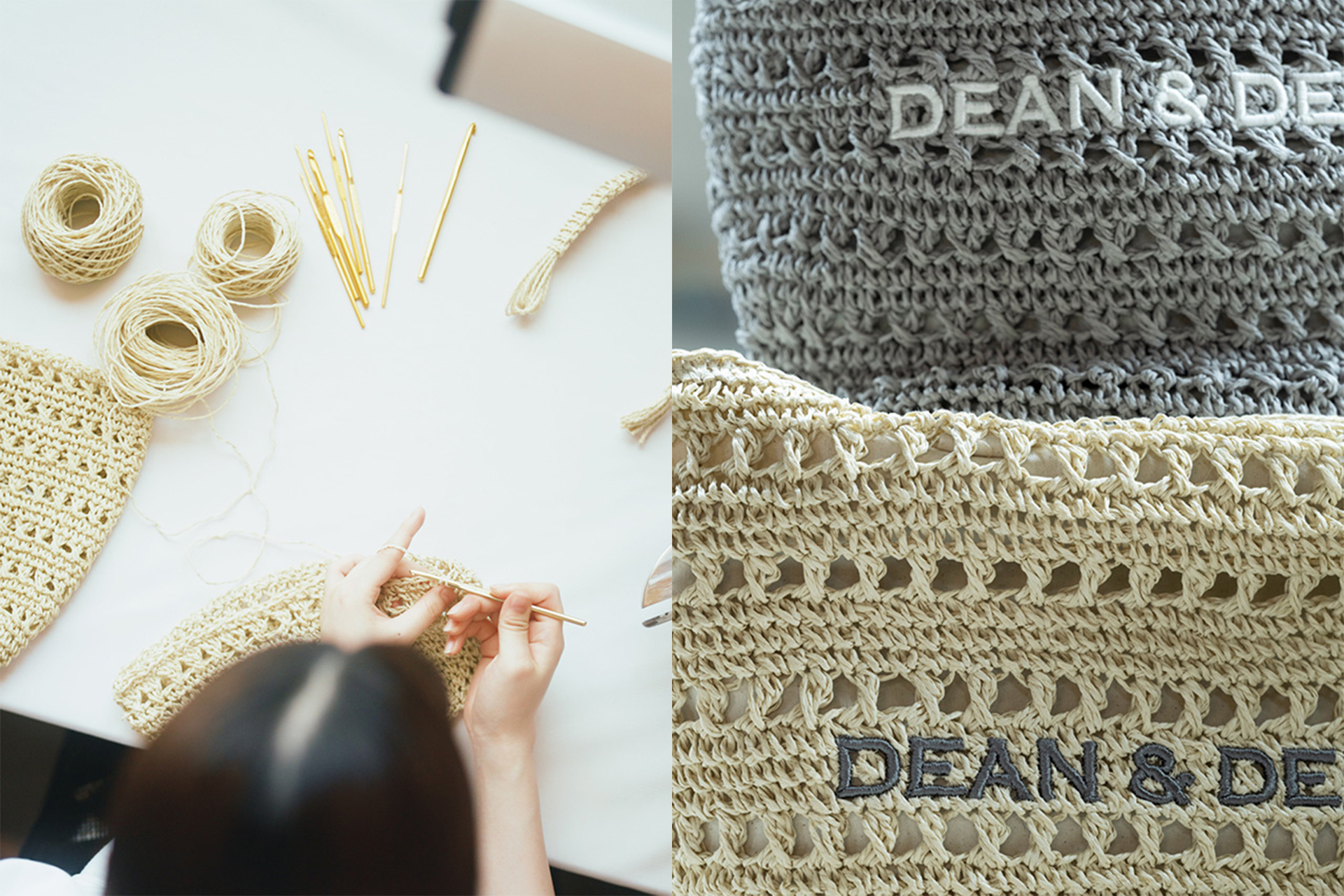 手作業で編み上げている