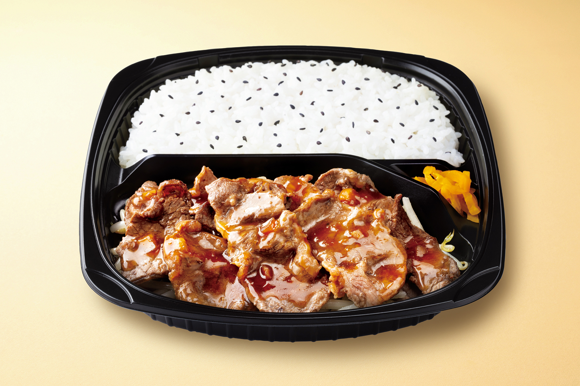 肉W盛り牛みすじカットステーキ弁当～オニオン醤油ソース～（1726円）