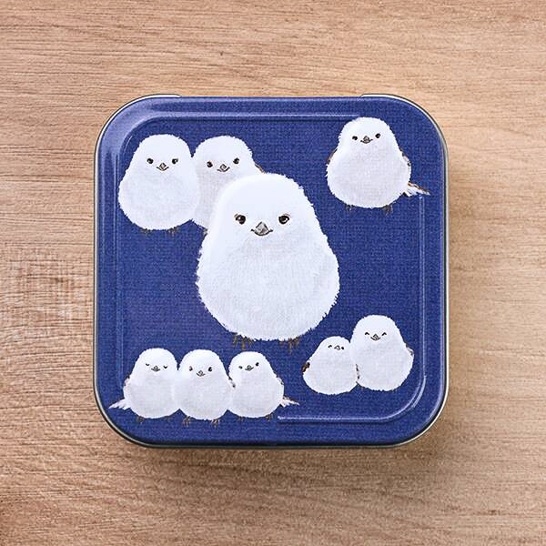 「キャンディ缶 シマエナガ柄」（ブルー）