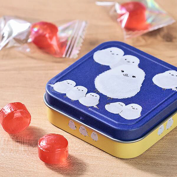 「キャンディ缶 シマエナガ柄」（ブルー）