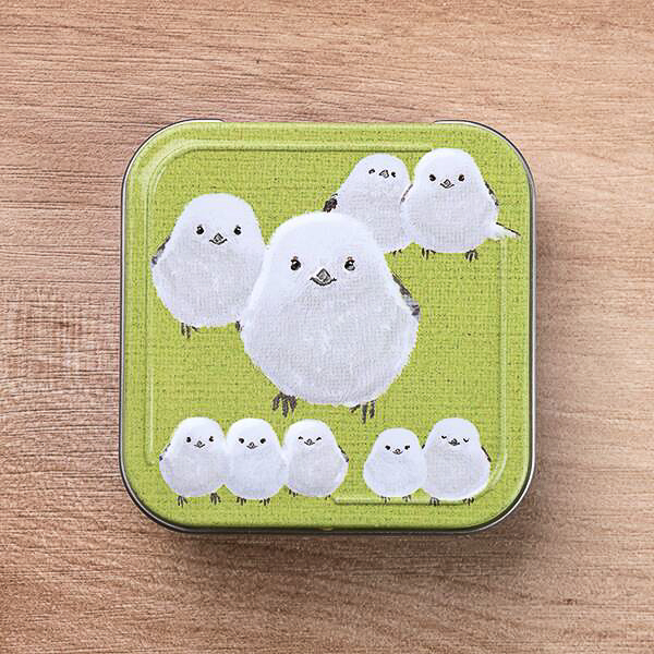 「キャンディ缶 シマエナガ柄」（グリーン）