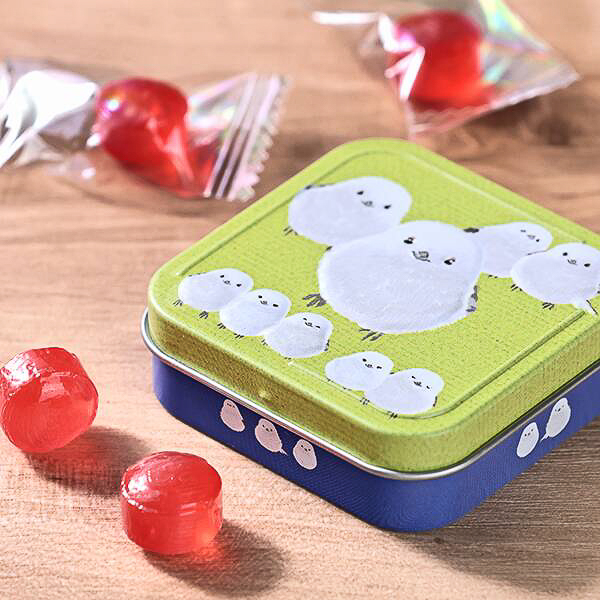 「キャンディ缶 シマエナガ柄」（グリーン）