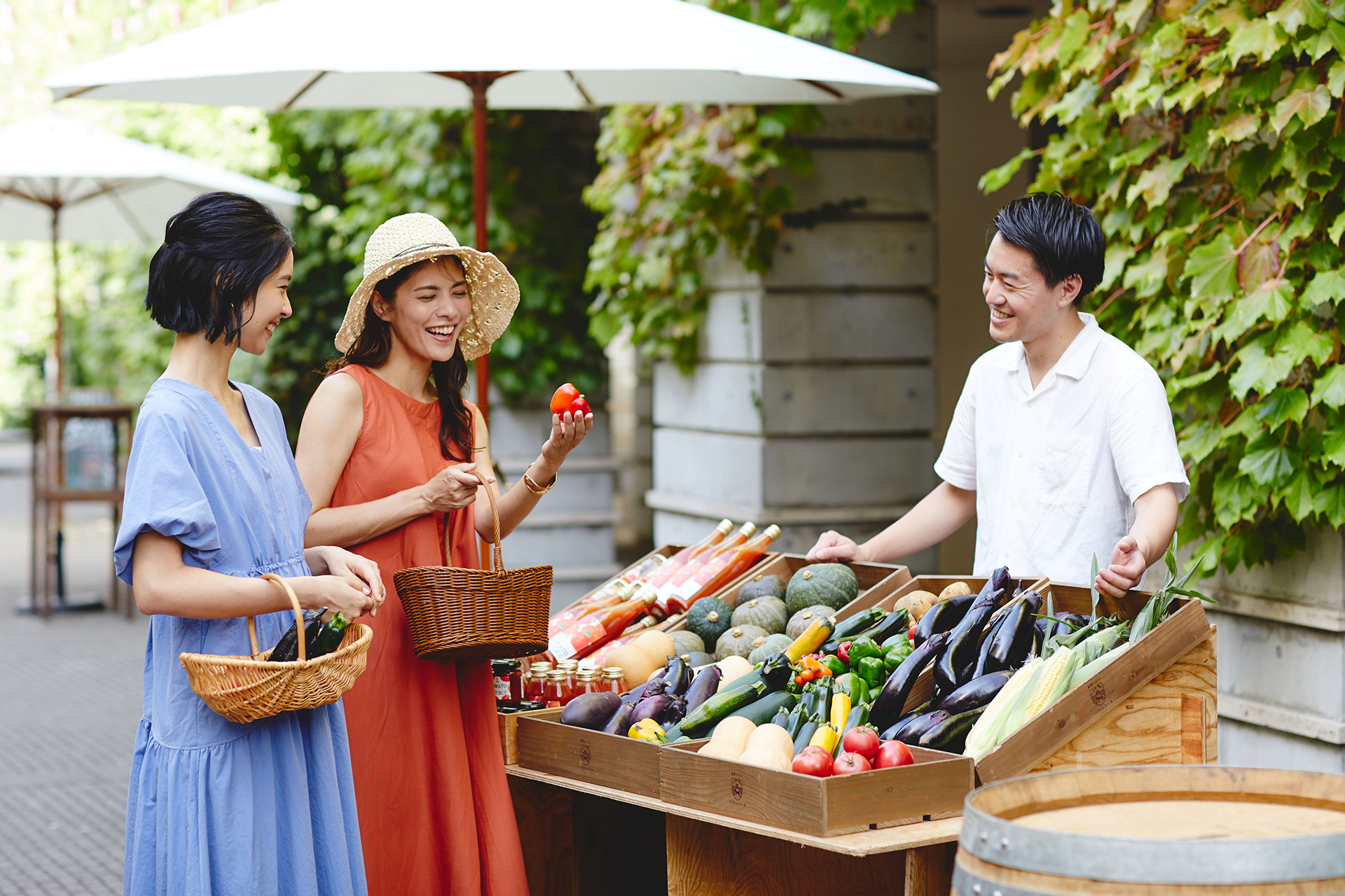 マルシェの対面販売