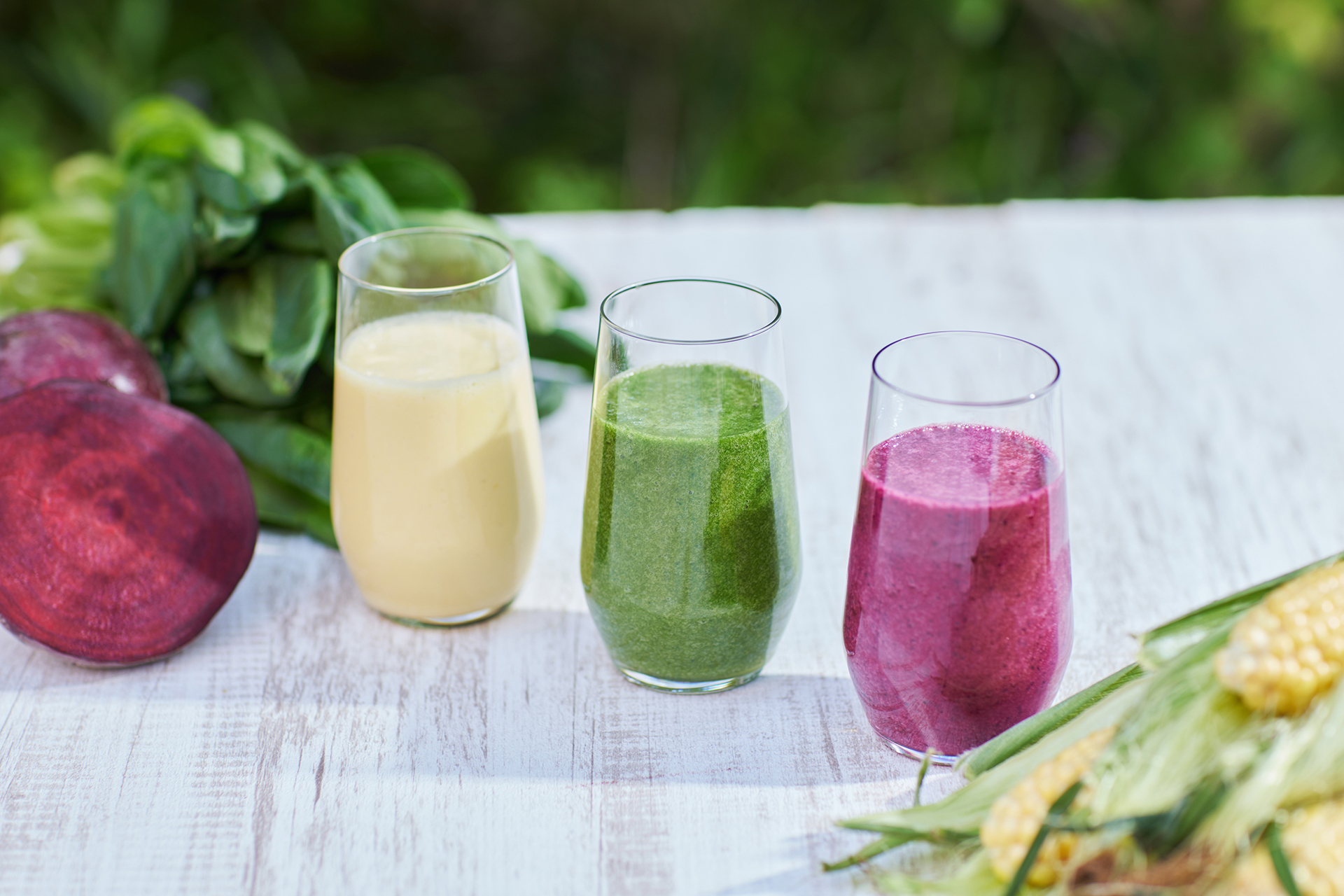 夏野菜のスムージー3種（各1000円）