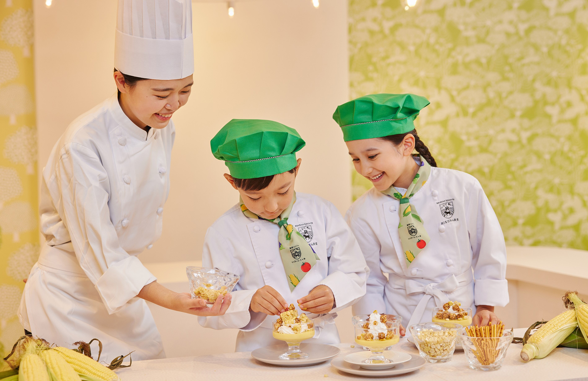 規格外品のとうもろこしを使ったプリン作り