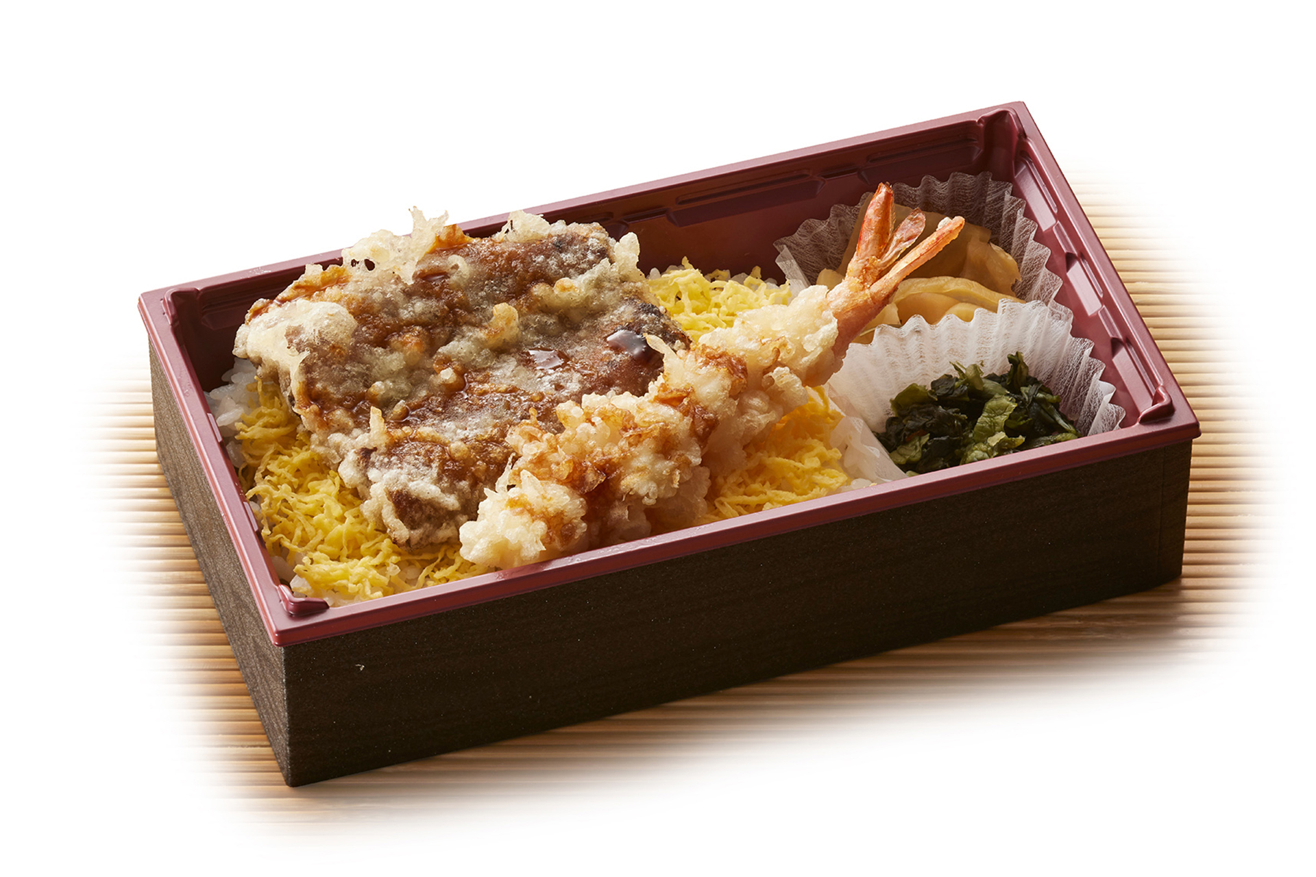 「うなぎと海老の天重弁当（お新香付）」（2500円）※テイクアウト