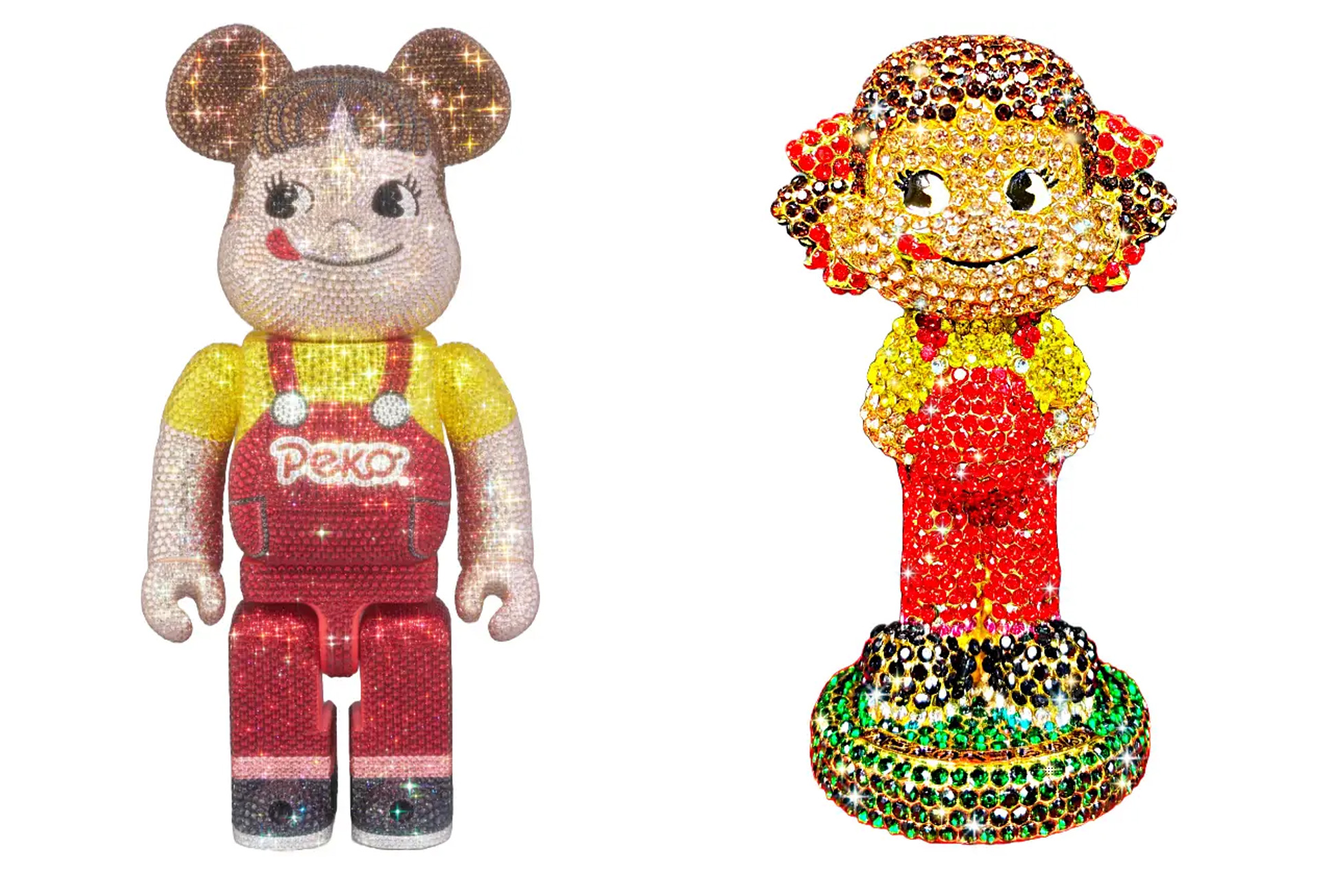 不二家、全身クリスタルのペコちゃん人形