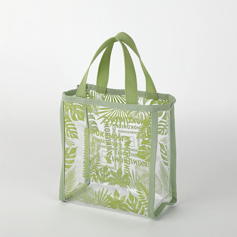 紀ノ国屋 モンステラ柄 ミニクリアトート（ライトグリーン）