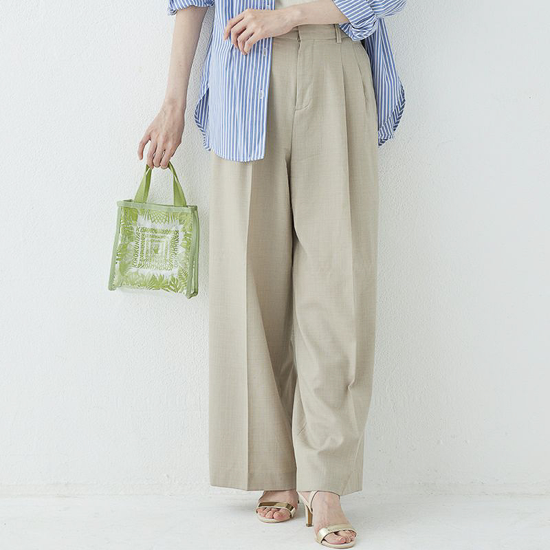 紀ノ国屋 モンステラ柄 ミニクリアトート（ライトグリーン）