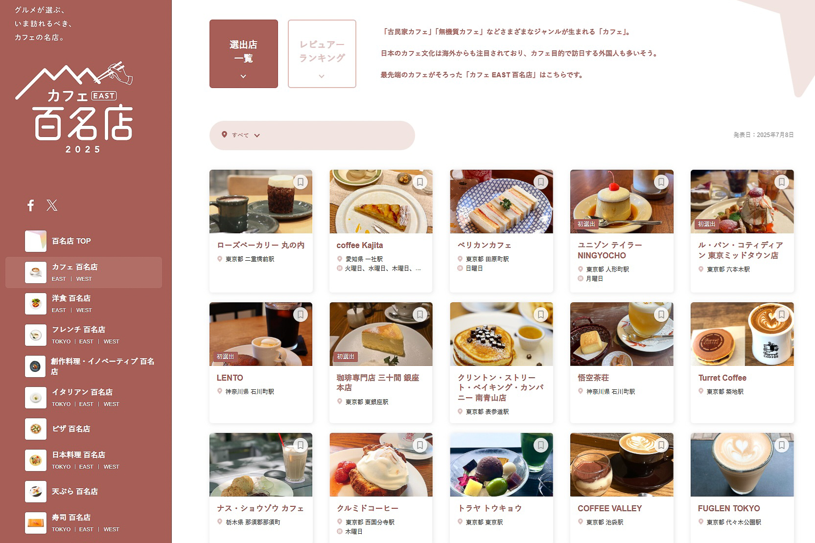 食べログ カフェ 百名店 2025