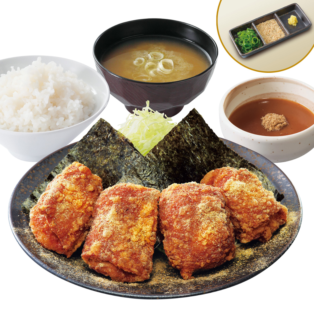 特選醤油からあげの濃厚つけから定食（979円）