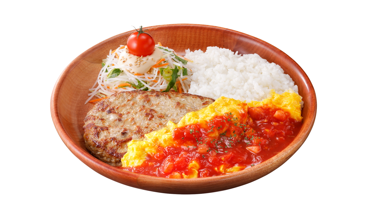 「角切りトマトのオムバーグディッシュ」（S 1500円、M 1680円、L 1980円）