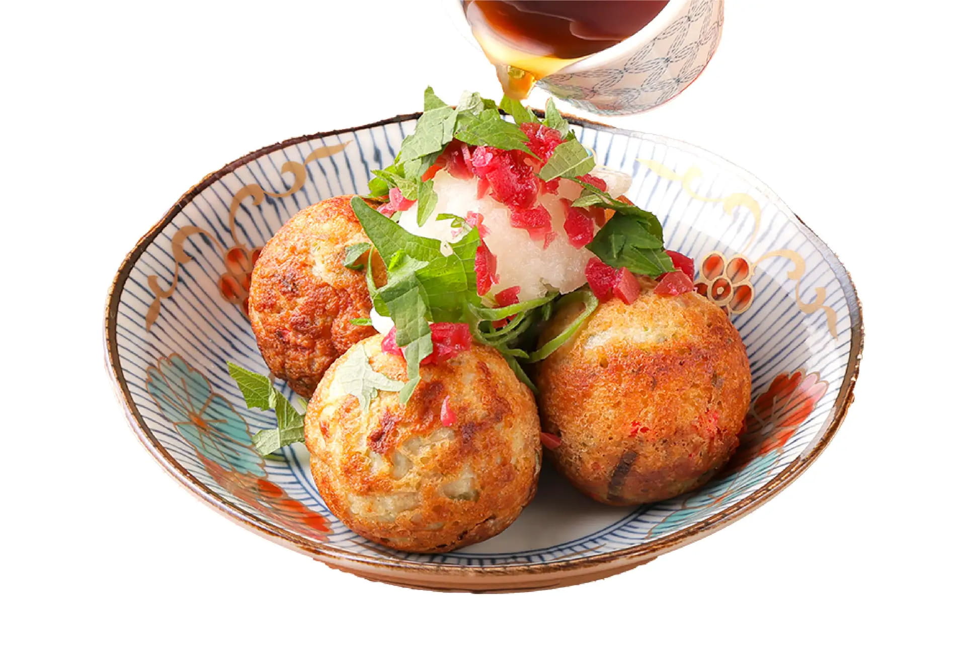 青じそだれの梅肉ぶっかけたこ焼