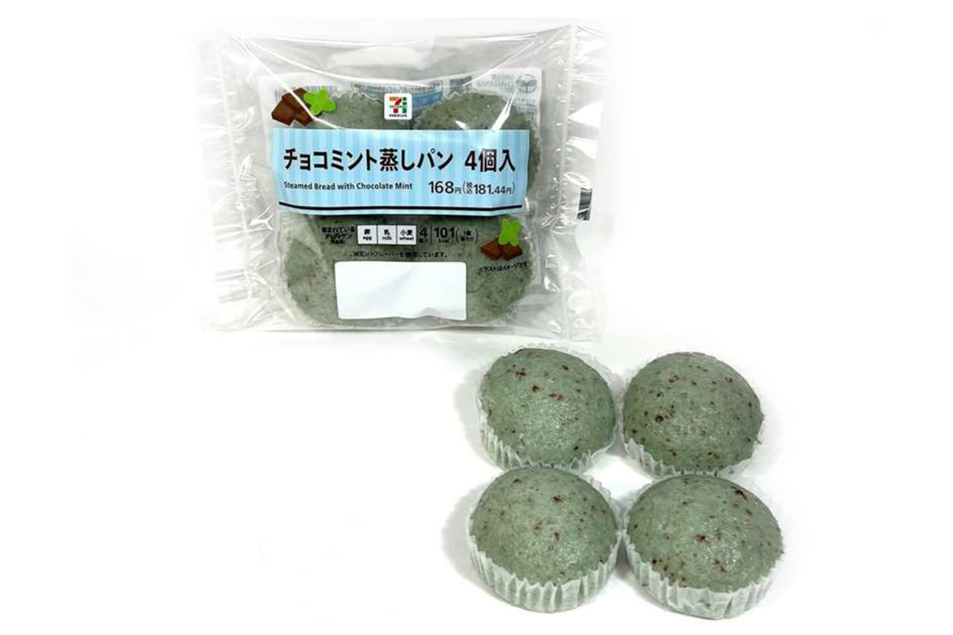 セブンプレミアム チョコミント蒸しパン 4個入（181円）