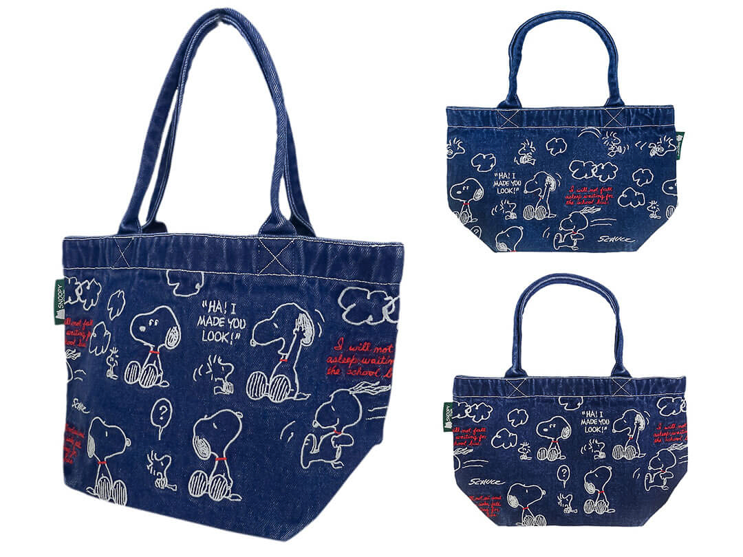 「刺繍デニムミニトートバッグ 総柄」（3740円）