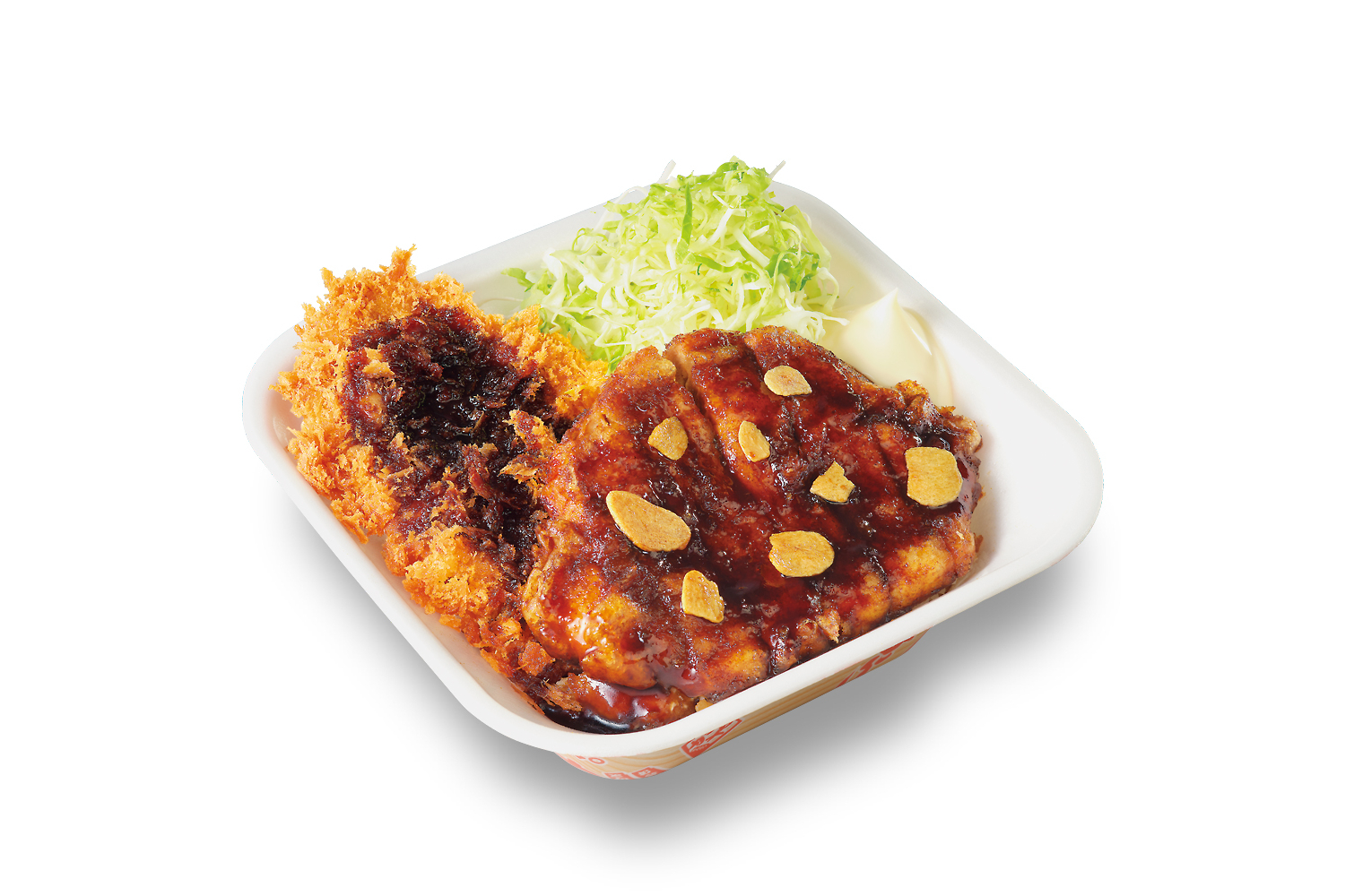 トンテキとチキンカツの合い盛り丼弁当