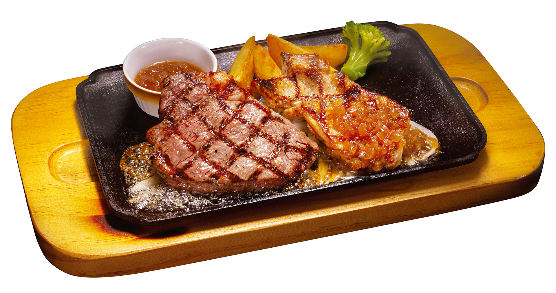 「リブロースステーキ（150g）＆グリルチキン」（2519円）