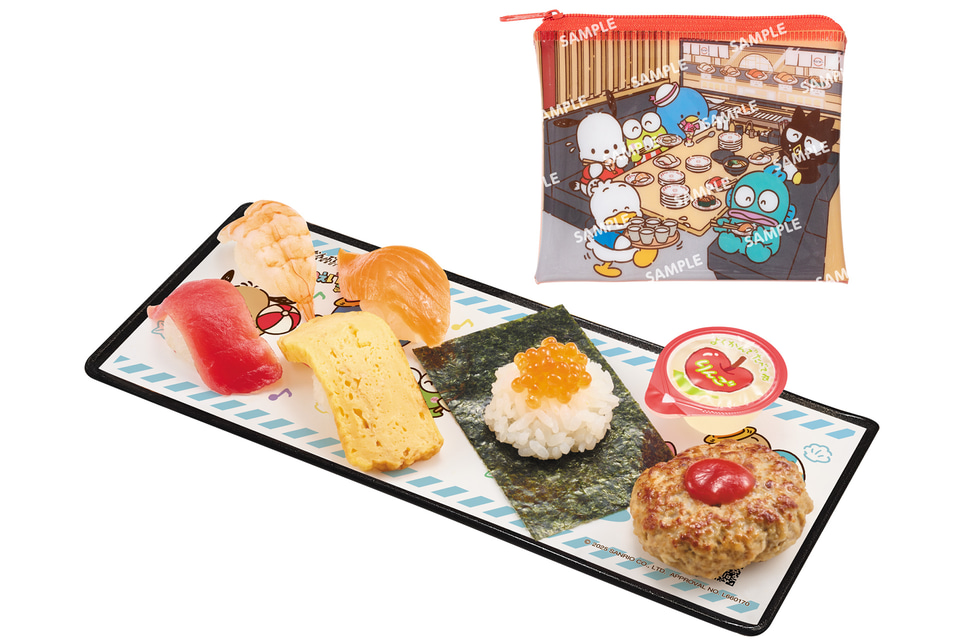 美品 スシロー はぴだんぶい コラボ ポーチ フルコンプ まとめ売り シート スシロー×はぴだんぶい、コラボメニューやステッカー/ポーチ